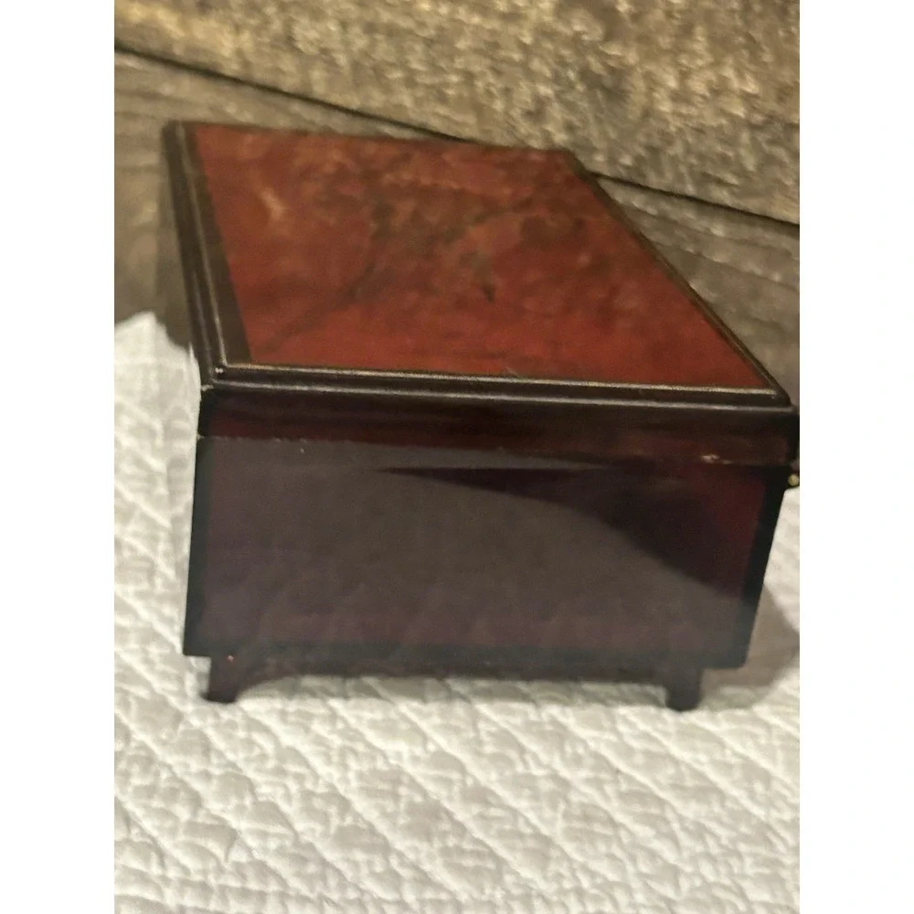 Vintage Tortoise Shell Lucite Jewelry Box Cosmetic Case made Hong Kong‎